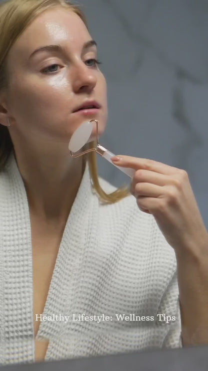 Gua Sha & Roller Visage en Pierre Naturelle – Éclat & Fermeté