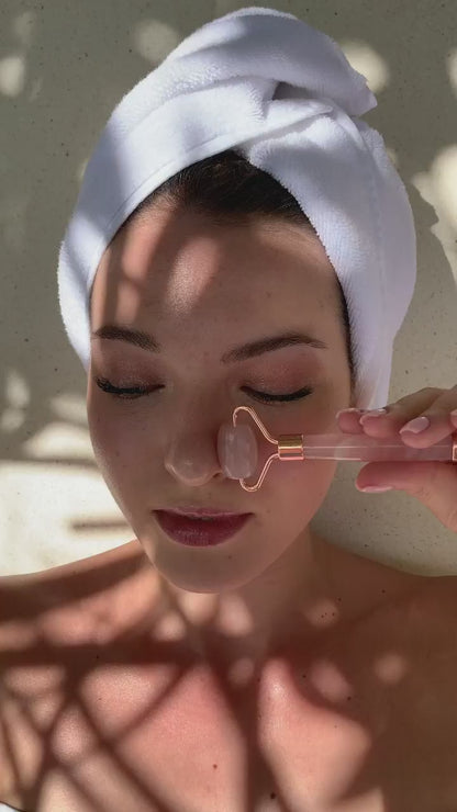 Gua Sha & Roller Visage en Pierre Naturelle – Éclat & Fermeté